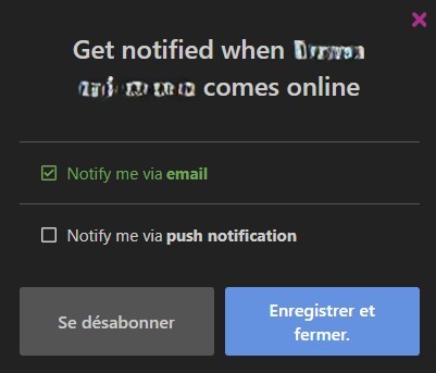 camsoda : notif par email
